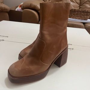 Free People Ruby Platform Leather Ankle Boots . 39.5. US Sz 9.